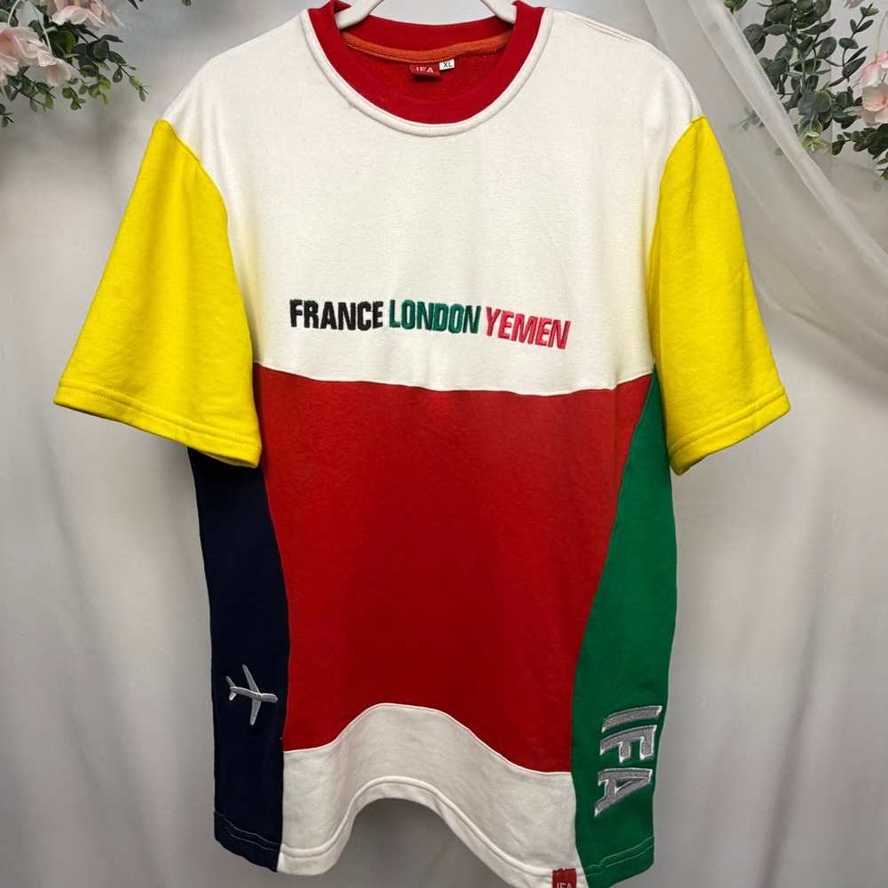 IFA France London Yemen Colorblock Short Sleeve Sweatshirt XL Multi Color